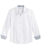 Level 10 Men's Solid White Button-front Shirt