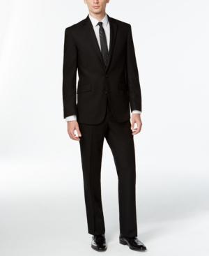 Kenneth Cole Reaction Black Solid Slim-fit Suit