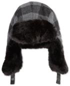 Levi's Men's Buffalo Plaid Trapper Hat With Faux-fur Trim
