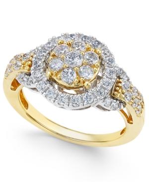Diamond Two-tone Ring (1 Ct. T.w.) In 14k Gold And White Gold