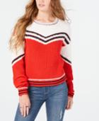 Oh! Mg Juniors' Eyelash-trim Striped Sweater