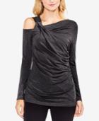 Vince Camuto Asymmetrical Cold-shoulder Ruched Top