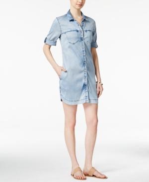 Calvin Klein Jeans Denim Bordeaux Wash Shirtdress