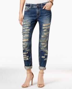 Miss Me Ripped Boyfriend Medium Blue Wash Jeans