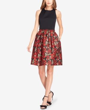 Tahari Asl Jacquard Fit & Flare Dress