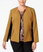 Kasper Plus Size Stretch-contrast Blazer