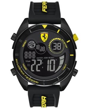 Ferrari Men's Forza Analog-digital Black Silicone Strap Watch 45mm