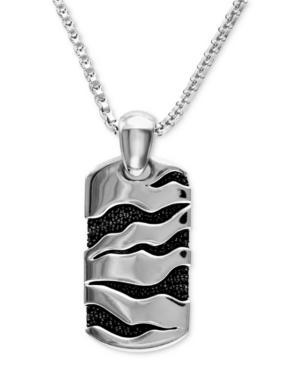 Gento By Effy Men's Black Sapphire Pendant (1/2 Ct. T.w.) In Sterling Silver