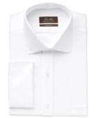Tasso Elba Men's Classic-fit Non-iron French Cuff White Herringbone Dress Shirt, Only At Macy's
