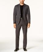 Kenneth Cole Reaction Men's Slim-fit Charcoal Knit Techni-cole Suit