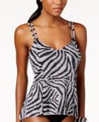 Swim Solutions Big Wave Printed Tankini Top Women's Swimsuit