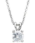 Diamond Necklace, 14k White Gold Solitaire Diamond Pendant (1 Ct. T.w.)