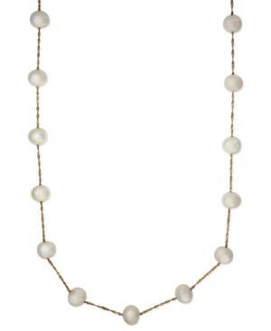 Effy Cultured Freshwater Pearl Station Necklace In 14k Gold