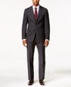 Calvin Klein Men's X-fit Charcoal Grid Slim Fit Suit