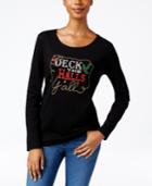 Karen Scott Deck The Halls Graphic Top, Only At Macy's