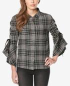 Buffalo David Bitton Plaidora Tie-sleeve Plaid Shirt