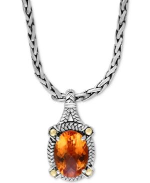 Final Call By Effy Citrine Pendant Necklace (5-7/8 Ct. T.w.) In Sterling Silver & 18k Gold