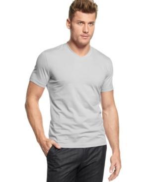 Alfani Red Fitted V-neck T-shirt