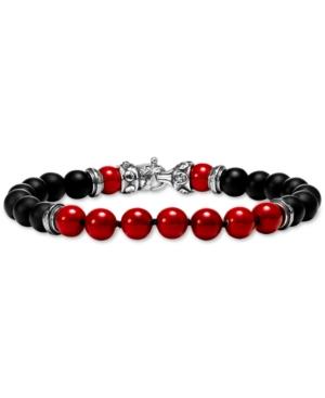 Scott Kay Men's Onyx (8mm) & Dyed Oyster Shell Bead Bracelet In Sterling Silver