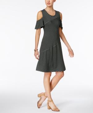 Style & Co Cold-shoulder Flutter-sleeve Dress, Only At Macy's