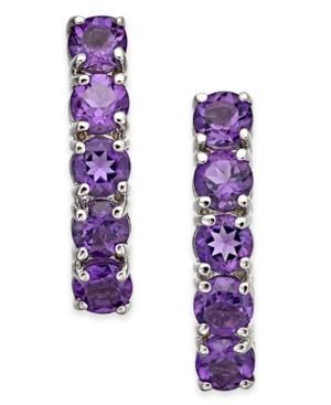 Amethyst Hoop Earrings (2 Ct. T.w.) In 14k White Gold