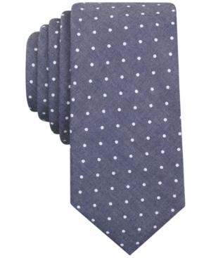 Bar Iii Men's Chambray Dot-pattern Skinny Tie, Only At Macy's