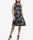 Dkny Floral-print Fit & Flare Dress