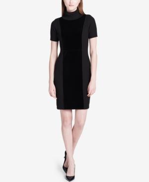 Calvin Klein Velvet-front Sweater Dress