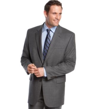 Lauren Ralph Lauren Grey Sharkskin Big And Tall Jacket