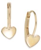 Children's Heart Hoop Earrings In 14k Gold