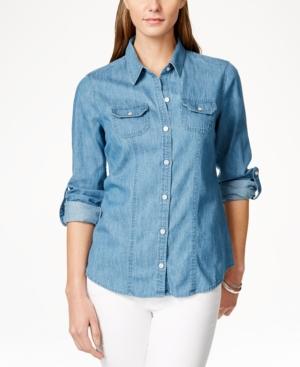Charter Club Denim Utility Shirt, Only At Macy's