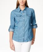 Charter Club Denim Utility Shirt, Only At Macy's