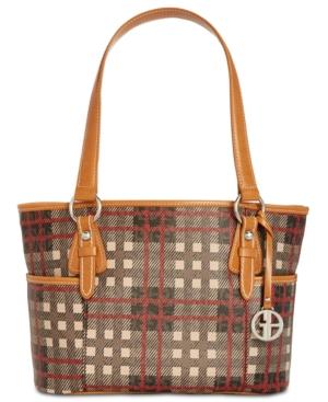 Giani Bernini Plaid Block Signature Tote, Created For Macy's