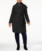 Vince Camuto Plus Size Faux-leather-trim Walker Coat
