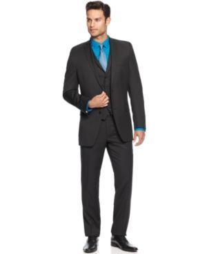 Alfani Red Jacket, Black Mini Stripe Blazer Slim Fit
