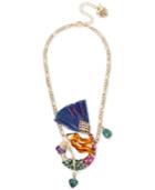 Betsey Johnson Gold-tone Multi-stone Mermaid Pendant Necklace