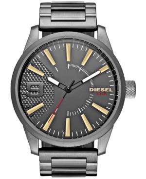 Diesel Men's Rasp Gunmetal Stainless Steel Bracelet Watch 46x53mm Dz1762
