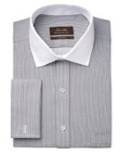 Tasso Elba Men's Classic-fit Non-iron Sateen Stripe French Cuff Dress Shirt, Only At Macy's