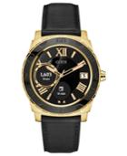 Guess Connect Men's Black Leather Strap Touchscreen Smart Watch 44mm