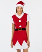 Planet Gold Juniors' Santa Sweater Dress & Hat