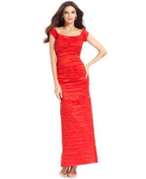 Alex Evenings Dress, Off The Shoulder Taffeta Crinkle Gown
