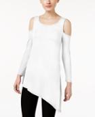 Cable & Gauge Asymmetrical Cold-shoulder Top