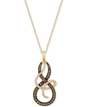 Le Vian Chocolatier Diamond Swirl Pendant Necklace (1-1/5 Ct. T.w.) In 14k Gold