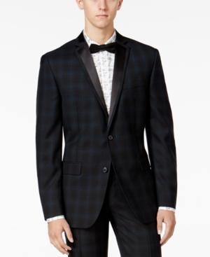 Bar Iii Men's Slim-fit Blackwatch Plaid Tuxedo Jacket, Only At Macy's
