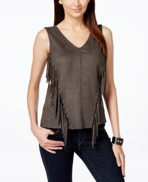 Inc International Concepts Moleskin Fringe Top, Only At Macy's
