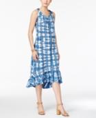 Style & Co Ruffle-hem Tie-dyed Dress, Only At Macy's