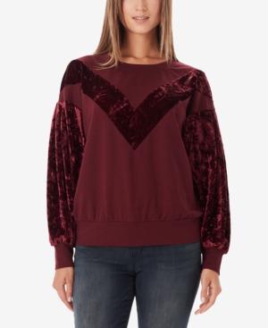 William Rast Hannah Velvet-trim Top