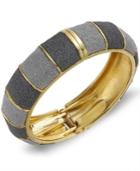 Abs By Allen Schwartz Gold-tone Gray Textured Bangle Bracelet