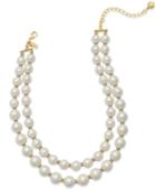 Kate Spade New York Gold-tone Two-row Imitation Pearl Collar Necklace