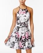 Speechless Juniors' Floral-print Asymmetrical Tier Dress